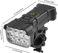 Bisiklet Şarjlı 12 Led Fener Kornalı Lcd İkaz Lambası Işıldak Zil Su Geçirmez Gidon