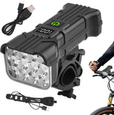 Bisiklet Şarjlı 12 Led Fener Kornalı Lcd İkaz Lambası Işıldak Zil Su Geçirmez Gidon