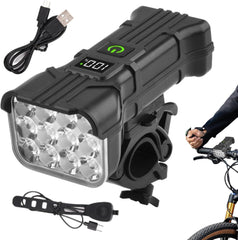 Bisiklet Şarjlı 12 Led Fener Kornalı Lcd İkaz Lambası Işıldak Zil Su Geçirmez Gidon