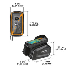 Motosiklet Bisiklet 3 Bölmeli Çanta Su Geçirmez Telefon Tutucu Gidon Uyumlu