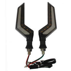 Motosiklet Sarı-Kırmızı Renk Çift Sinyal Ledi Takımı Kayar Drl Uyumlu Sinyal Işığı