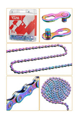 Renkli 11 li Paslanmaz Bisiklet Zinciri Renkli Galvanik Mekanik Tamir Zinciri