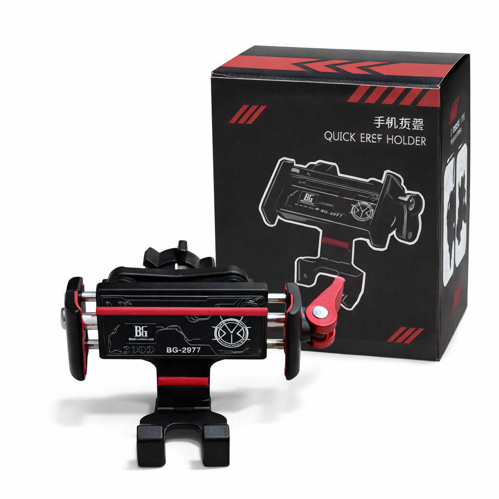 BG-2977 Quick Release Bisiklet / Scooter Katlanabilir Telefon Tutucu (Mandallı)