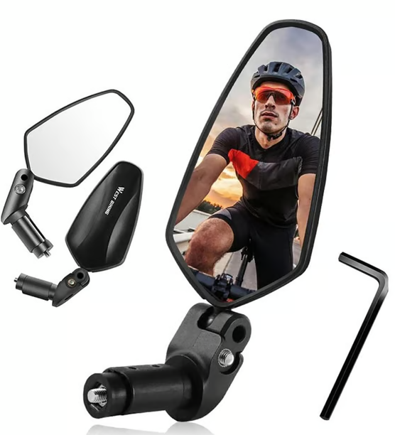 Gidon İçi Uyumlu 360° Döner Geniş Açılı Tekli Bisiklet Dikiz Aynası