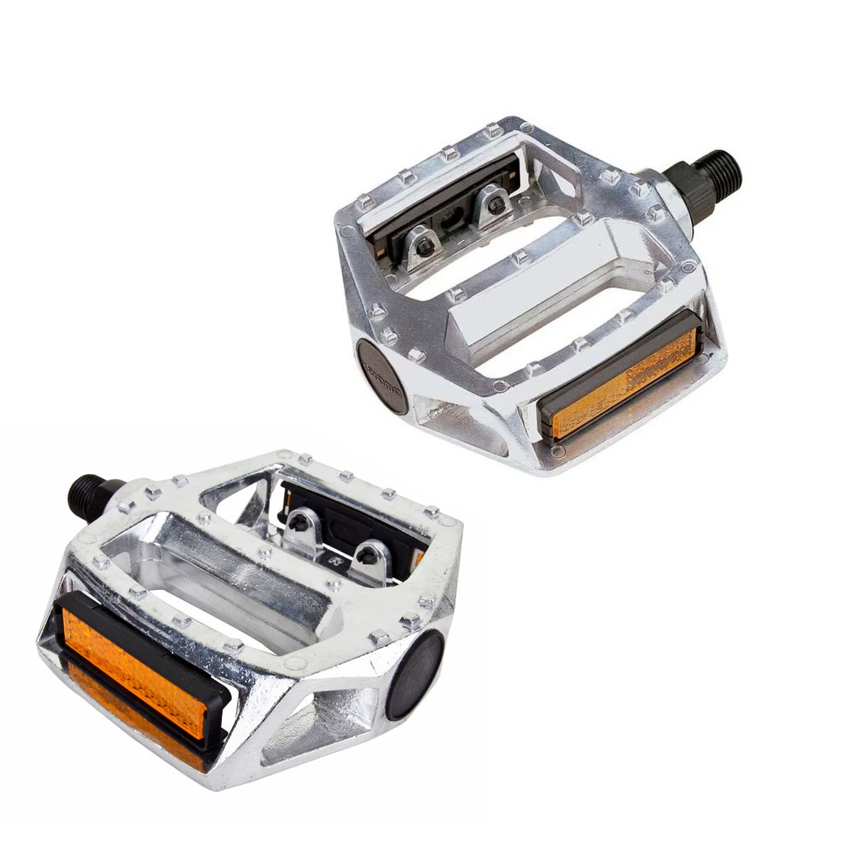 Bisiklet Pedalı İkili Set Geniş Reflektörlü Sağ Sol Takım Alüminyum Pedal Seti
