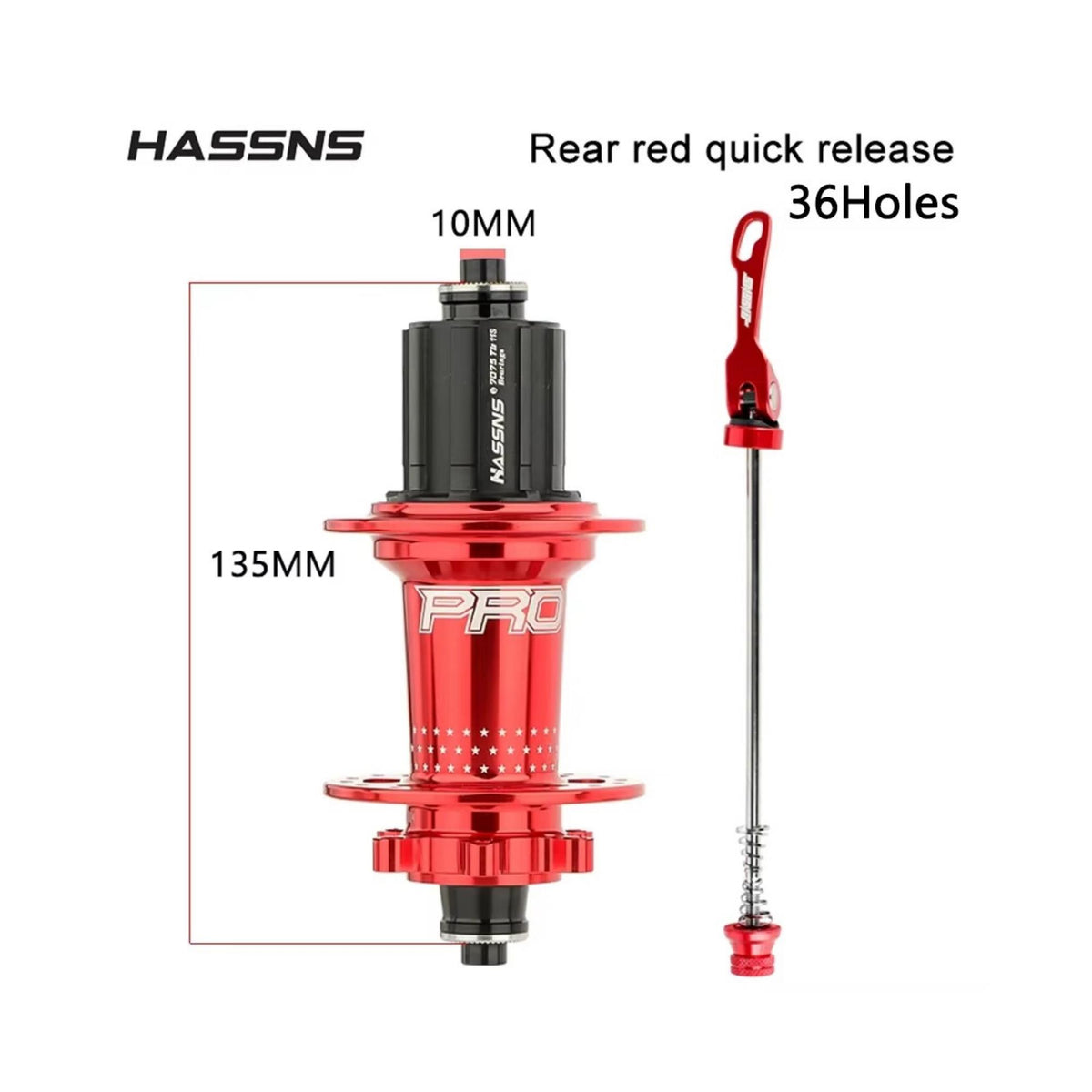Hassns Pro7 Arka Göbek 32 Delik KIRMIZI