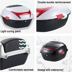 Motosiklet Arka Çanta Bagaj Kilitli Eşya Kask Depolama Motor Sepeti Reflektörlü