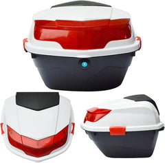 Motosiklet Arka Çanta Bagaj Kilitli Eşya Kask Depolama Motor Sepeti Reflektörlü