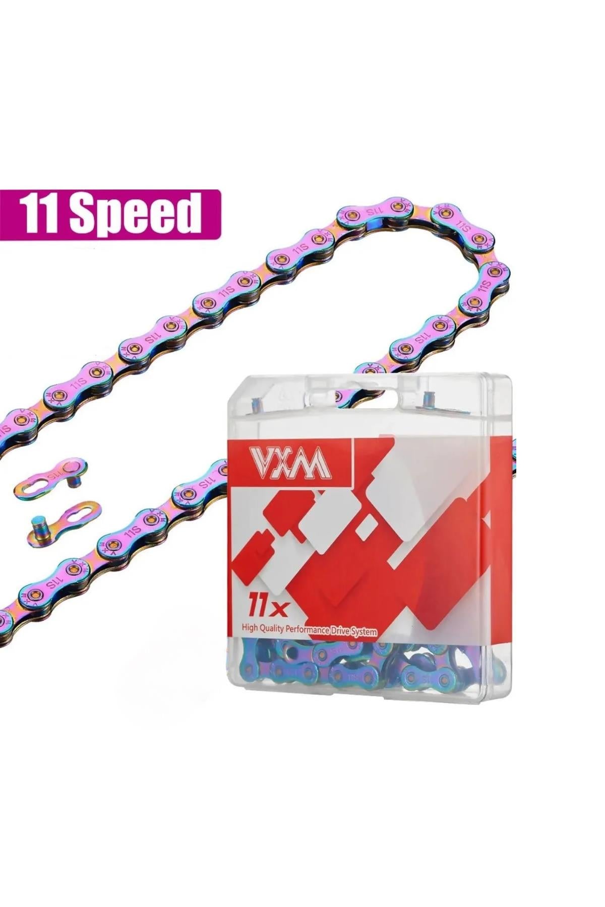 Renkli 11 li Paslanmaz Bisiklet Zinciri Renkli Galvanik Mekanik Tamir Zinciri